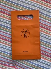 Authentic HERMES Small Orange Shopping/Gift Bag, 10.25 x 5.875 inch