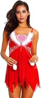 [WANFJ] Bridal LingerieGarter and StockingsErotic Lingerie Christmas Dress Strap Nightdress