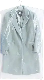 Belinlen 25 Pack 23.6x40inch Clear Plastic Clothes Covers for Hanging Clothes Dust Proof Garment Bags for Dry Cleaning Store and Home Closet Storage Suit Cover
