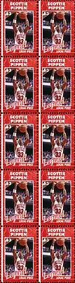 SCOTTIE PIPPEN BULLS BASKETBALL LEGEND MINT VIGNETTE STAMP STRIP OF 10 #3