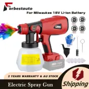 200W Cordless Paint Sprayer Electric Spray Gun For Milwaukee 18V Li-ion Battery