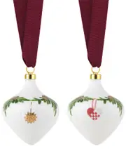 Royal Copenhagen 2pc Star Fluted Christmas Ornament Set