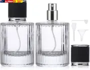 Travel Perfume Refillable Bottle, 2 Pcs 50Ml Perfume Atomiser Glass, Portable Pe