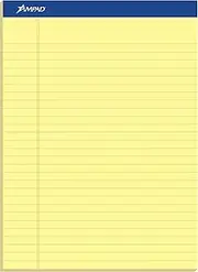 Ampad Perforated Pad, Size 8-1/2 x 11-3/4, Canary Yellow Paper, Legal Ruling, 50 Sheets Per Pad (20-260), 50 Count (Pack of 12)