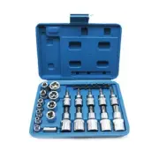 Practical Torx Socket Bit Set for Steel Male Female Sockets Ket 4 3/8"
