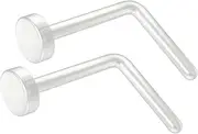 [Evonix] 2pc 20g L-Shaped Nose Ring Clear Bioflex Nostril Retainer Rings Small Flexible L Shape Bend Piercing