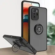 Xiaomi Poco X3 GT Case, EabHulie Ring Holder Stand Translucent Back Soft Bumper Hybrid Cover for Xiaomi Poco X3 GT Black