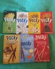 7 PACK GLICO POCKY BISCUIT STICKS CHOCOLATE,STRAWBERRY,MATCHA,ALMOND,BANANA