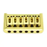 6-String Electric Guitar Bridge, Metal Guitar Hardtail Fixed Bridge Gold