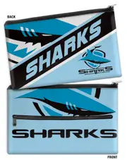 Cronulla Sharks NRL Large Neoprene Team Colour and Logo Pencil Case