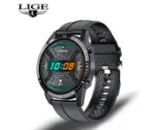 LIGE New Smart Watch Men Screen Heart Rate Monitor Blood Pressure Fitness tracker Sport Watch IP68waterproof Smartwatch+Box Black1