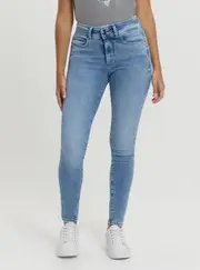 GUESS Blue Shape Up Skinny Jeans in Medium Wash Size: 30, Spandex
