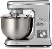 Stand Mixer, Tilt-Head Food Mixer, Multi Functional Kitchen Electric Mixer, Dough Hook, Mixing Beater & Whisk, Splash Guard,Silver Gray,220 240V