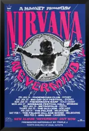 FRAMED Nirvana Aussie Tour 36x24 Music Art Print Poster
