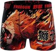 [FREEGUN] Mens Microfiber Lion Boxer Shorts, A79, Small