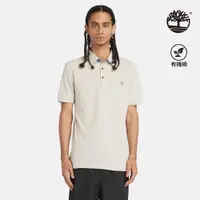 在飛比找PChome24h購物優惠-Timberland 男款米色牛津短袖 Polo 衫|A42