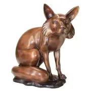 Design Toscano The Observant Sitting Fox Cast Bronze Garden Statue
