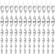 12PCS Reflective Bird Repeller Repellent Wind Twisting Scarer Deterrent Rods - 30cm Silver, Effective for Home & Garden Pest Control, Non-Toxic, Easy to Install, Compatible with Exterior Decor