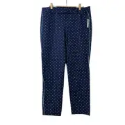 Old Navy Womens Pixie Polk Dot Ankle Pants Size 12 Navy Career Office Work NWT
