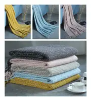 120*240cm Cozy Decorative Knit Woven Throw Blanket Sofa Throw Bed Throw Bed Blanket