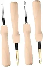 Tofficu 4pcs Embroidery Punch Needle Set for DIY Craft Felt Needle Felting Tools Smooth Surface for Flexible Control