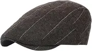 [Tadill] Beret Cap Newsboy Cap Painter Hat Winter British Ivy Cap Hat Bone Herringbone Hats Cabbie Hat Men Plaid Flat Cap for Travel, Brown