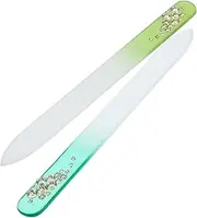 SAFIGLE 2Pcs Colorful Glass Nail Files Creative Nail Care Tools for Delicate Manicure and Buffing for Home Salon Use Compatible with Natural and False Nails