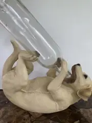Pedigree Playful Pup Yellow Labrador Wine Bottle Holder Whimsical Statue by DWK