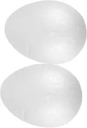 Generic 2pcs Painted Decorative Eggs Stuffers Fake Eggs DIY Egg Blank Eggs Blank Easter Eggs Blank DIY Easter Eggs Party Simulation Egg Ornaments Egg Decorations DIY Craft Eggs Foam White