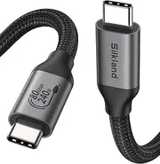 Silkland 80Gbps USB 4 Cable for Thunderbolt 5 1.2M, [USB-IF Certified] 120Gbps Bandwidth for 16K/Dual 8K, 240W, Braided USB C Video Cable Compatible Thunderbolt 4/5,SSD,MacBook M4 Pro,Dock,eGPU