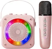 Music System - Wireless Karaoke System, Portable Karaoke Speaker | Led Light Speaker with Cordless Microphones, Led Light Wireless Speaker Mic Set for Outdoor Events Family Gatherings Birthdays