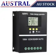 100A MPPT Solar Charge Controller LCD 12V-48V Lithium Battery Panel Regulator