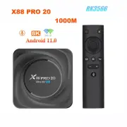 X88 PRO 20 Android 11.0 RK3566 4K Smart TV Box 8G+128G Wifi H.265 Media Player