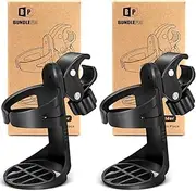 Pack of 2 Stroller Drink Holders, Universal Cup Holder for Bikes, Trolleys or Walkers