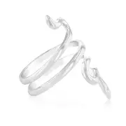 Sterling Silver Spiral Snake Ring, M