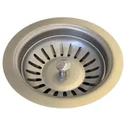 Sink Strainer &amp; Waste Plug Basket w Stopper, PVD Brushed Nickel