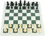 Chess Set, Portable Travel Chess Board Game Sets Wear Proof Anti Skid Board Game Imitation Leather PU Checkerboard 32 Chess Pieces with Storage Bag for Kids and Adults