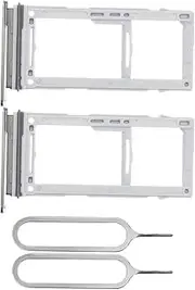 EMSea 2PCS Dual SIM Card Slot Tray Holder Micro SD Card Holder Replacement with SIM Pin Compatible with Samsung Galaxy S10/S10 Plus 2019 Black