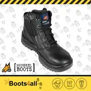 Mongrel 961020 Mens black Non-Safety Work Boots Soft Toe ZipSider