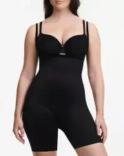 NWT Chantelle Basic Shaping Open Bust Mid-Thigh Shaper Black XXL Slimming