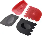 Happyyami Cookware Cleaning Tools Set 4pc Serrated Straight Edge Scrapers Cast Iron Pan Cleaner for Kitchen