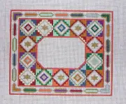 Susan Roberts Judaica Blue & Gold Tallis Bag Handpainted Needlepoint Canvas
