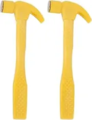 OATIPHO Mini Plastic Hammers, Simulation Hammers, 2pcs Hammers Photography Props, Stage props Hammering Game Props Tools for Daily and Birthday Performances Parties Yellow