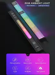 RGB Smart Lights LED 3D Double Sided Ambient Lamp APP Sound Control