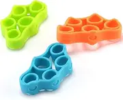 Generic Finger Strengthener Set of 3, Hand Grip Resistance Bands Trainer (3kg, 4kg & 5kg) - Improve Hand Strength, Finger Dexterity, and Grip - Portable Hand Exerciser for Guitar, Climbing, and Rehab