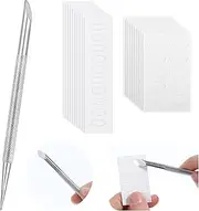 Cuticle Pusher Stainless Steel Nail Cuticle Pusher with 100/180 Grit Sandpaper Sheets Cuticle Remover Tool Cuticle Trimmer For Nail Care Polish Remover Manicure Kit For Pedicure Nail Art