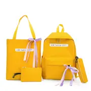 4 in 1 Casual Canvas Shoulder Bag Ladies Handbag (Yellow)