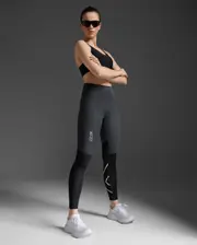 Light Speed React Hi-Rise Compression Tights, 2XU, S, Black/White Reflective, Female