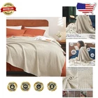 Machine Washable King Cotton Waffle Blanket - Perfect for Spring & Summer Nights