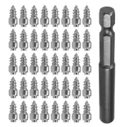 100 Pcs Stud Screw 9mm + 1 Pc Drill Sleeve, Auto Car Suv Atv Anti-slip Screw Stud Wheel Tyre Snow T silver